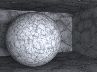 Abstract Concrete Stone Sphere Object