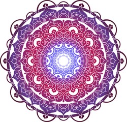 Vector ornate mandala illustration. decorative abstract purple round ornament