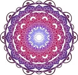 Vector ornate mandala illustration. decorative abstract purple round ornament