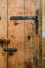 closup brown  old wooden door