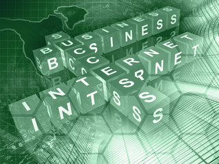 Cubes on digital background