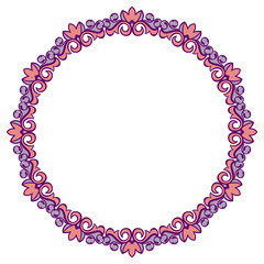 Round decorative frame. Vector clip art.