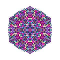 Abstract Flower Mandala. Decorative ethnic element for design.