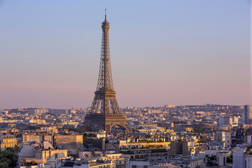 Fototapeta premium Eiffel tower view from the arc de triomphe in Paris, France