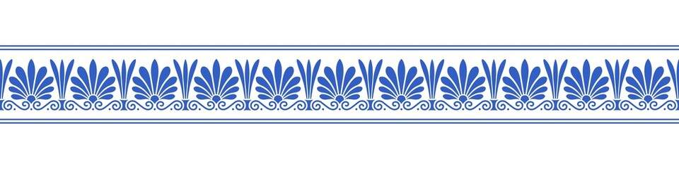 Bannière, décor, frise, palmettes, grec