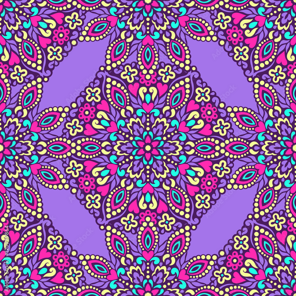 Poster seamless background with abstract ethnic pattern.