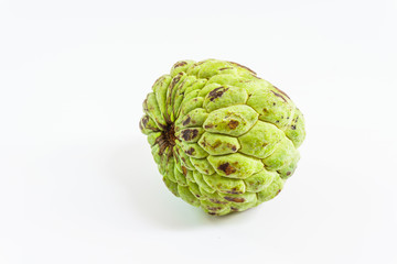 fresh custard apple on white background