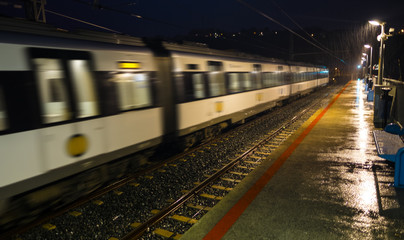 Obraz premium Metro train at the subway station, Donostia