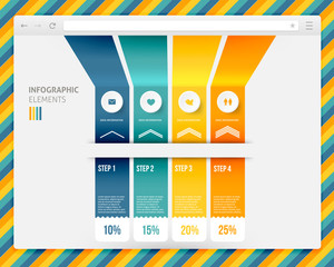 Abstract Design of Browser with Infographic