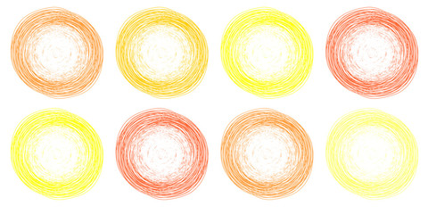 pencil colorful hand drawn circles, abstract vector illustration