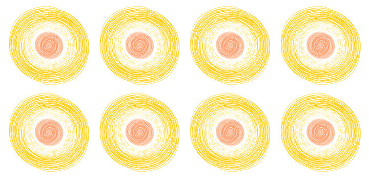 pencil colorful hand drawn circles, abstract vector illustration