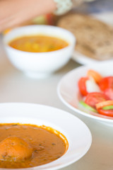 Malai kofta - Vegetarian Indian food on served with salad