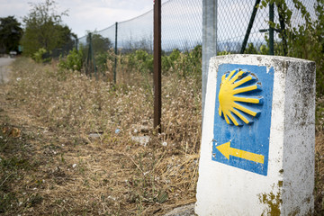 way of Saint James signpost in the countryside