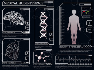 Medical HUD Interface layout. - obrazy, fototapety, plakaty