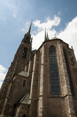 Fototapeta na wymiar Cathedral Facade of Saints Peter & Paul - Brno - Czech Republic