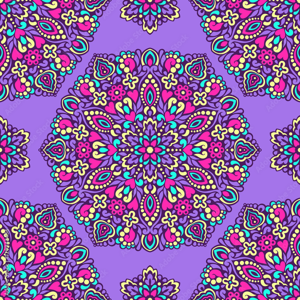 Poster seamless background with abstract ethnic pattern.
