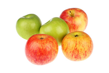 fresh colorful apples isolated on white