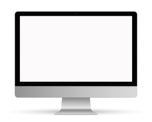 Big Computer screen vector illustration on white background .