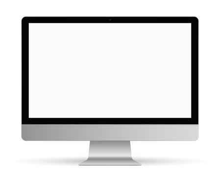 Big Computer screen vector illustration on white background .