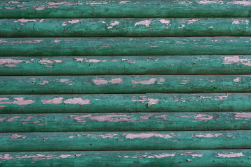 surface of old wall made from logs, background.