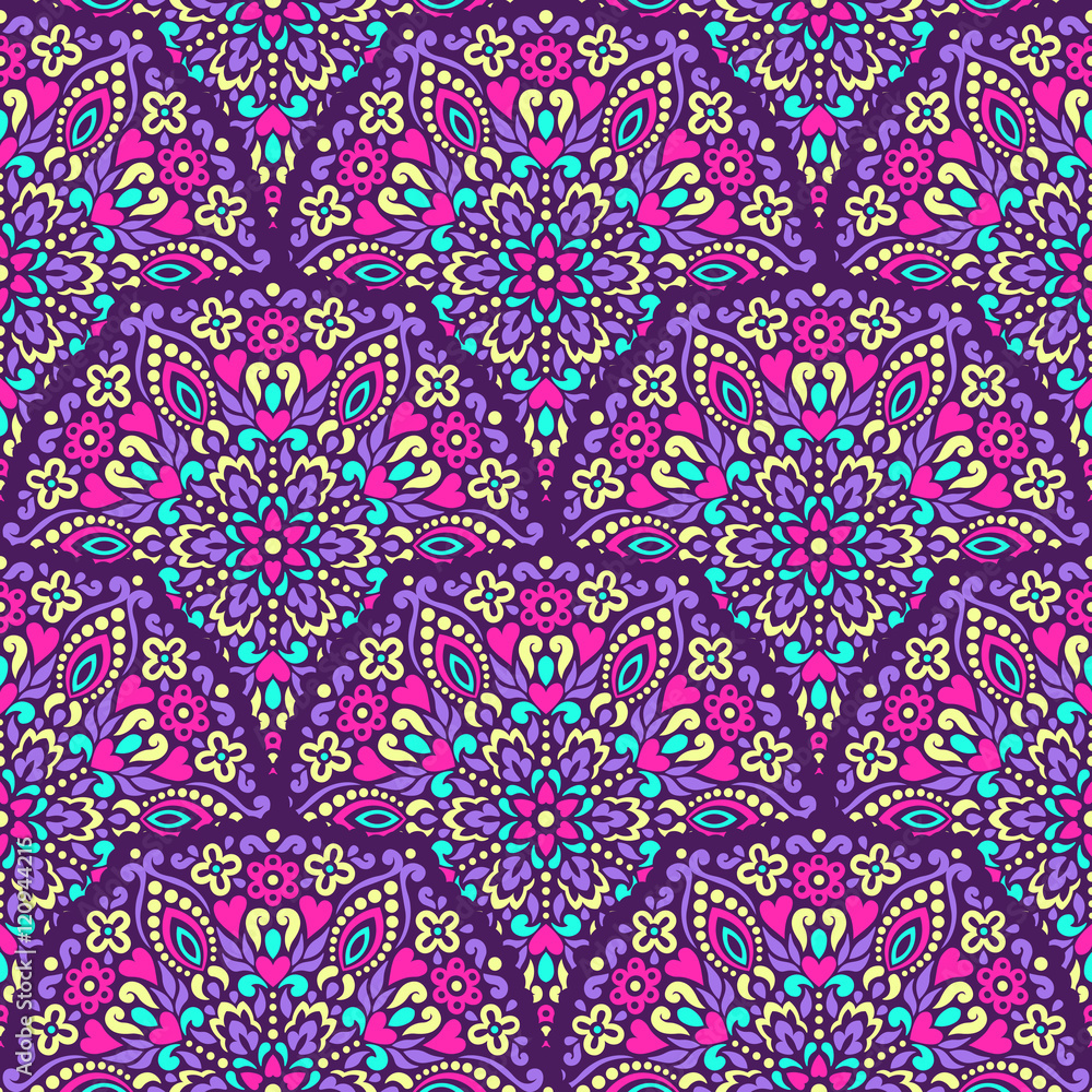 Poster seamless background with abstract ethnic pattern.