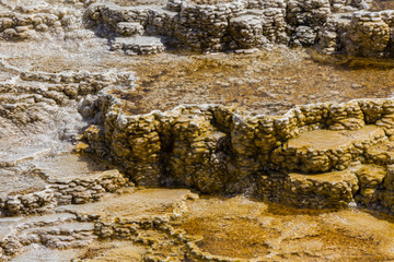 Terrace Mountain, Limestone and Rock Formations at Mammoth Hot S