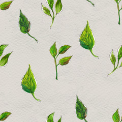 Seamless pattern with leaves