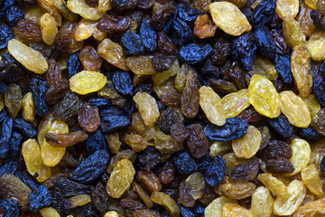background dried raisin grapes closeup shot