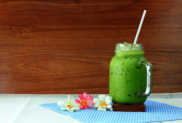 ice green tea on background