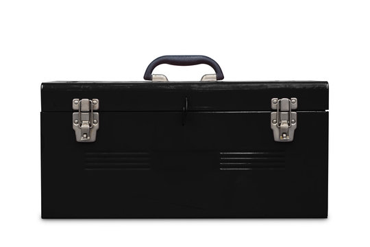 Old black toolbox
