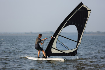 Windsurfer in training