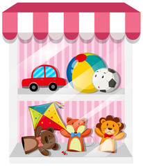 Set of puppets and toys