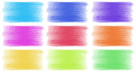 Brush strokes in different colors