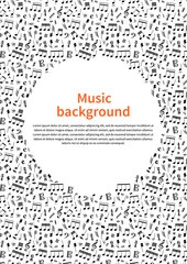 Background with music signs and text template