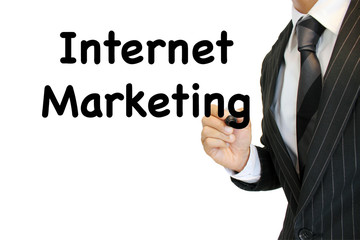 インターネットマーケティングを強調するビジネスマン Internet Marketing
