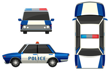 Police car in three different angles © blueringmedia