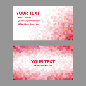 Red mosaic business card template design
