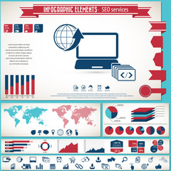 SEO Services - infographic elements and icons set.