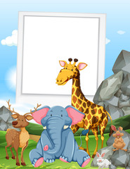 Obraz premium Frame design with wild animals