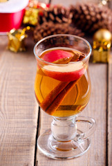 Apple cider drink with spices,