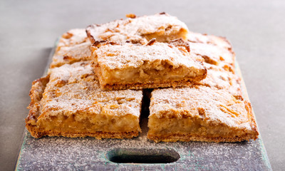 Apple filling pastry slices