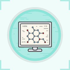 Fototapeta premium Laboratory computer color icon