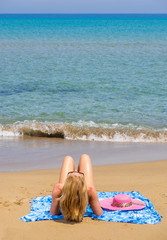 Young woman relax on the beach