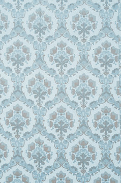 Echte alte Tapeten Wand Omas Haus Hintergrund altmodisches Muster usw