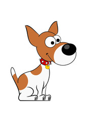 Cartoon illustration of a cute Jack Russell Terrier