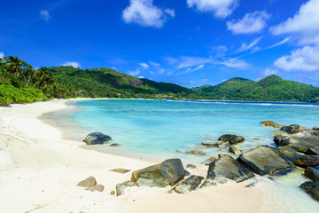 Petite Anse - beautiful tropical beach on island Mahe, Seychelles