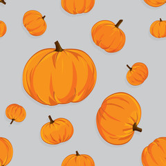 Vector seamless pattern of pumpkins.
