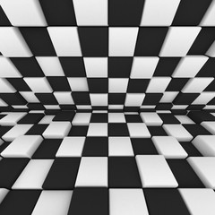 Fototapeta premium abstract image: black and white cubes 3D illustration