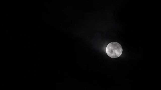 Real time full moon and clouds flowing , 1080 HD video