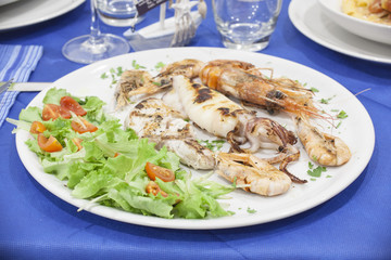 food, meal, dinner, eating, salmon, prepared, fish